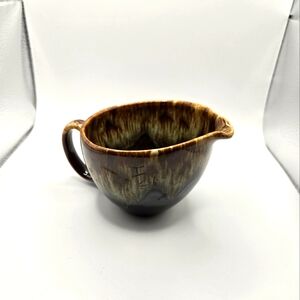 Vintage Cannonsburg Brown Drip Creamer Pitcher